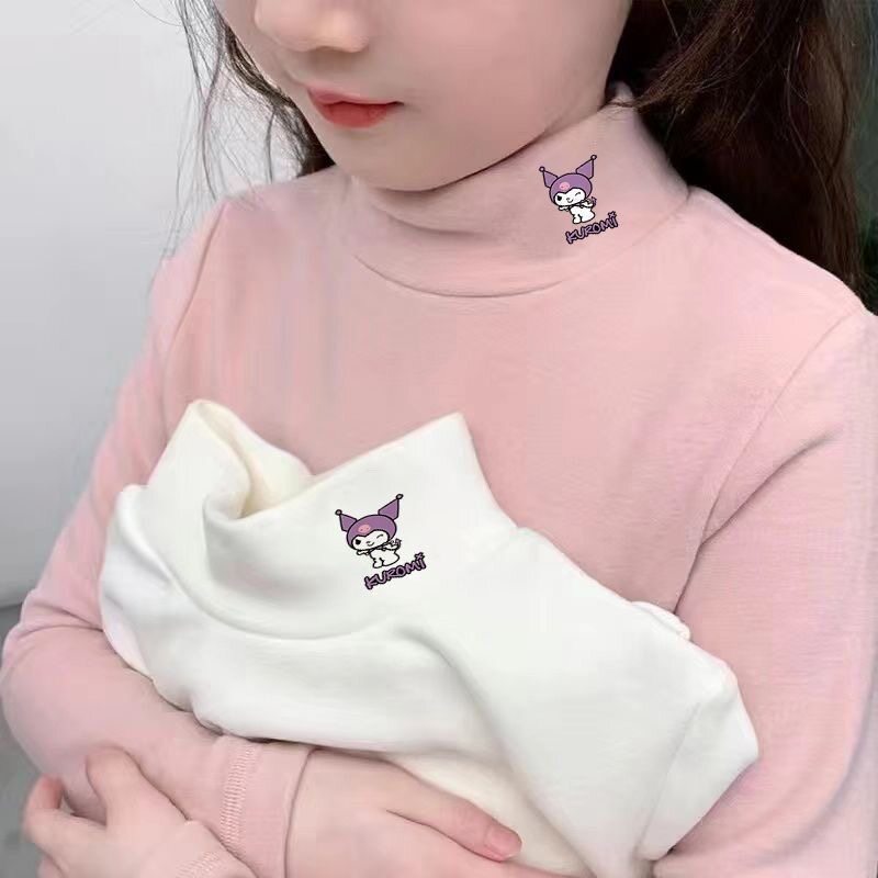 女童德绒半高领保暖打底衫秋冬