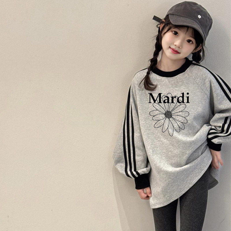女童洋气卫衣2026春秋新款儿童秋冬加绒打底衫小女孩长款韩系上衣