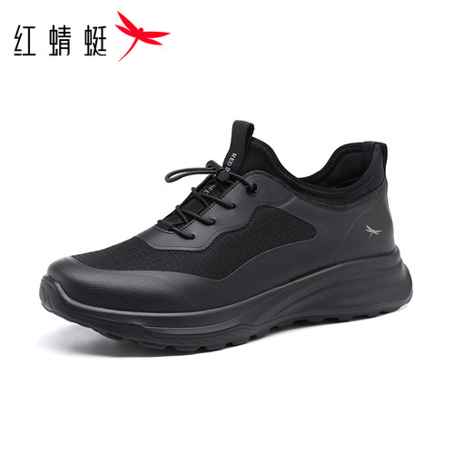 红蜻蜓织物网面运动休闲厚底软