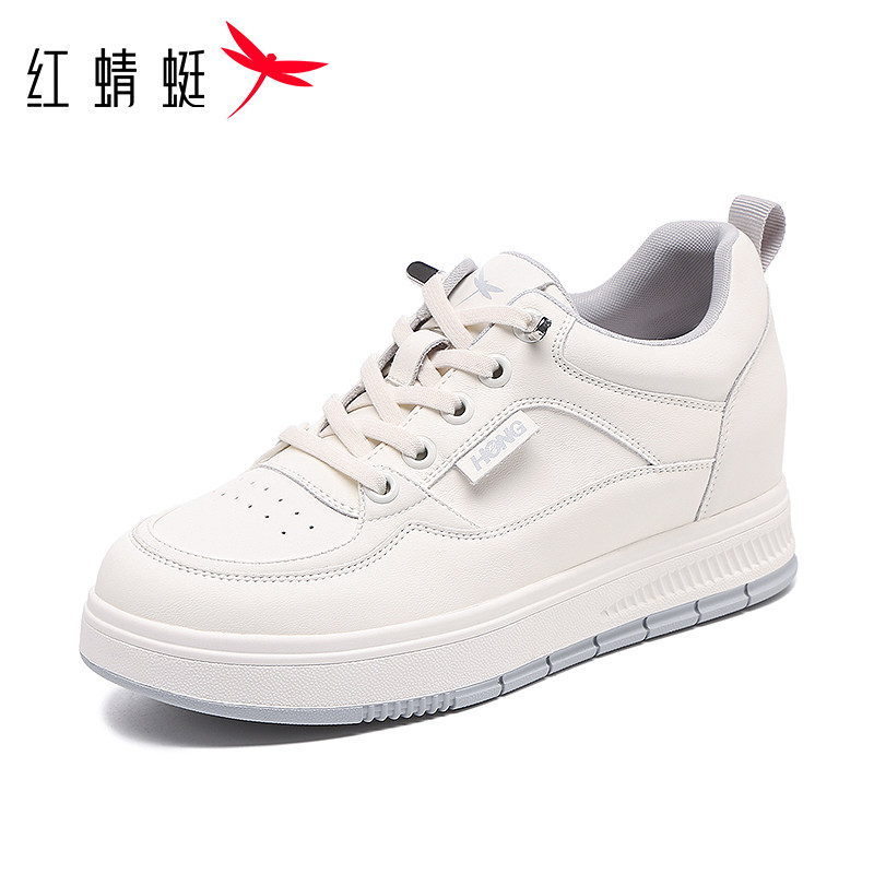 红蜻蜓女鞋运动休闲鞋内增高百5.5cm搭小白鞋春秋季新款34码板鞋
