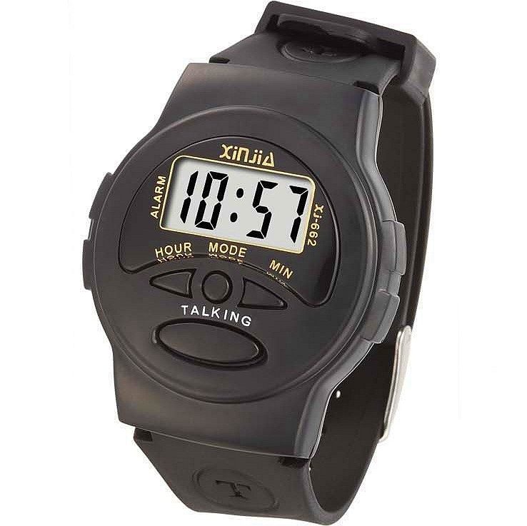 一键中文报时表 整点报时功能 盲人表讲话表语音表老人手表电子表