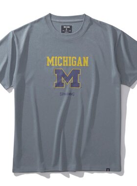 日本Spalding/斯伯丁 T 恤Michigan Logo 男女速干半袖T恤 排球