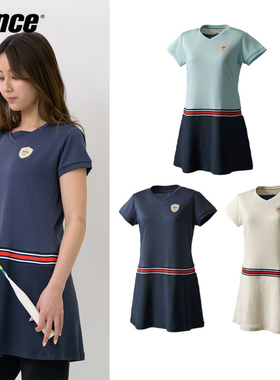 日本Prince王子专业网球运动服套装女2022新款速干短袖连衣裙高腰