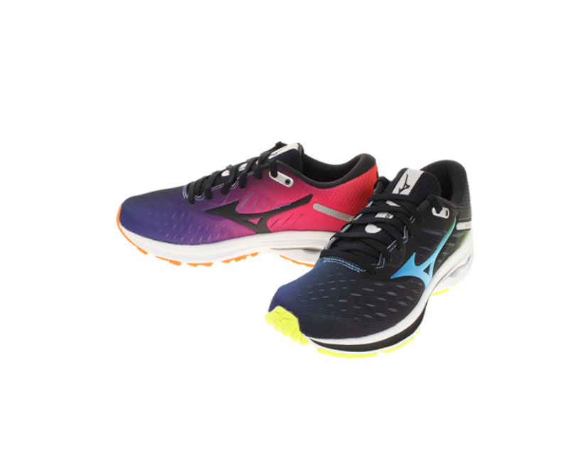 日本代购mizuno美津浓鸳鸯跑步鞋wave rider24透气减震运动休闲鞋