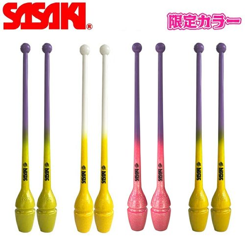 日本Sasaki佐佐木渐变橡胶短球杆 艺术体操棍新款艺术体操用品