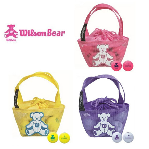 日本代购Wilson威尔逊高尔夫球熊女士白黄粉高尔夫球8 球