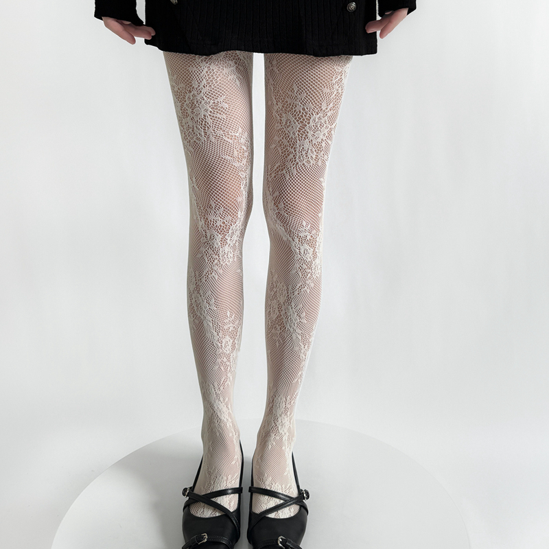夏季性感镂空渔网袜白色连裤袜女