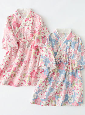 日式和风樱花和服女孩汉服睡裙衣