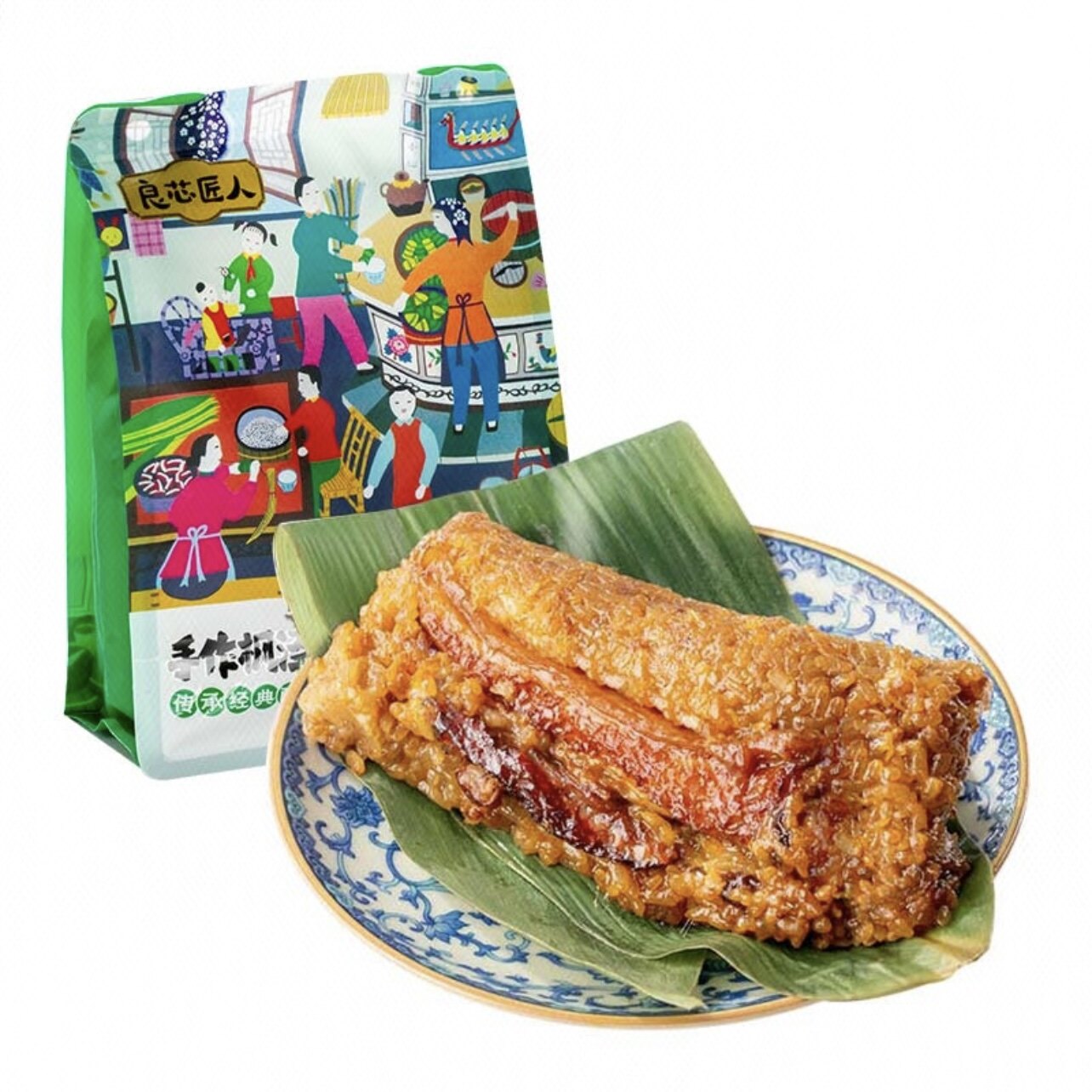 现货 良芯匠人 手作 上海金山 枫泾古镇 大五花肉粽 粽子 250g