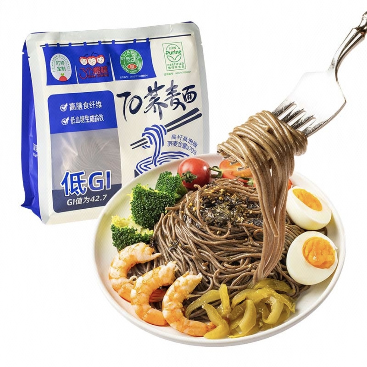 叮咚定制低GI70%荞麦面300g