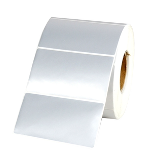 汉步 单排不干胶亚银纸40 50 60 70 80 100MM宽热转印碳带打印纸银色哑银纸PET电子产品固定资产防水贴标签纸