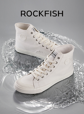 Rockfish防泼水懒人一脚蹬帆布鞋女款2025秋季百搭板鞋运动休闲鞋