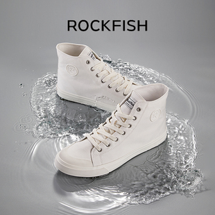 Rockfish防泼水懒人一脚蹬帆布鞋女款2025秋季百搭板鞋运动休闲鞋