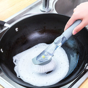 长柄洗碗刷懒人清洁刷液 现货速发厨房加液洗锅刷洗洁精自动加液式