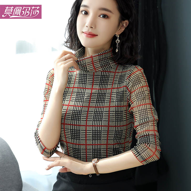 秋冬加绒加厚高领打底衫女长袖2018新款韩版洋气小衫修身网纱上衣|ruв категории Женская одежда, кружева свитер/шифон рубашка - от Buy2taobao.com для оказания профессиональной услуги покупки агента Taobao