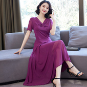 网纱连衣裙女2025新款 春季 收腰显瘦长款 夏季 时尚 气质外穿遮肉长裙