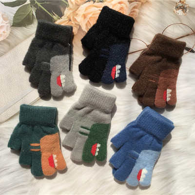 儿童冬季保暖可爱卡通恐龙手套