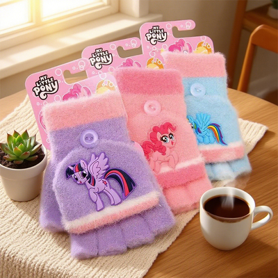 小马宝莉儿童保暖加厚半指手套