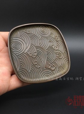 新品实心铜富贵长l春茶托托盘摆件铜盘子浮雕小圆盘碟子小茶盘茶