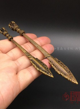 尼泊尔法器黄铜文殊剑 文殊降魔剑把件 文殊智慧剑金刚杵小铜剑