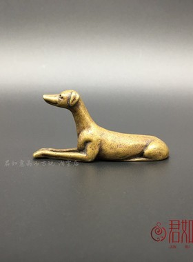实心黄铜小狗摆件 小线狗站立狗斗狗看门狗生肖狗迷你仿真铜狗