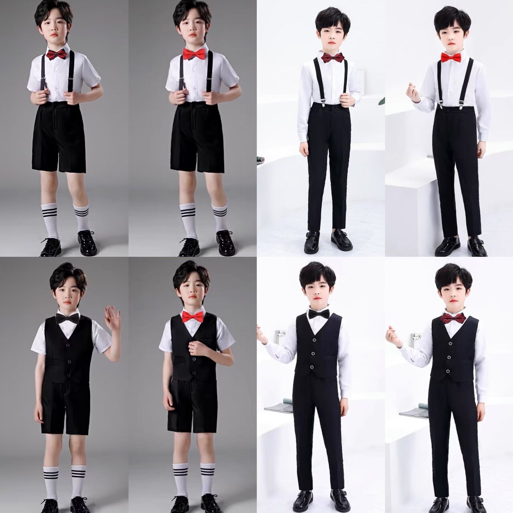 儿童礼服男西服套装花童钢琴表演合唱朗诵背带裤幼儿园毕业演出服