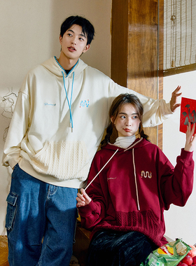 PSO Brand男装女装可爱小蛇本命年红色卫衣女款情侣外套上衣冬季