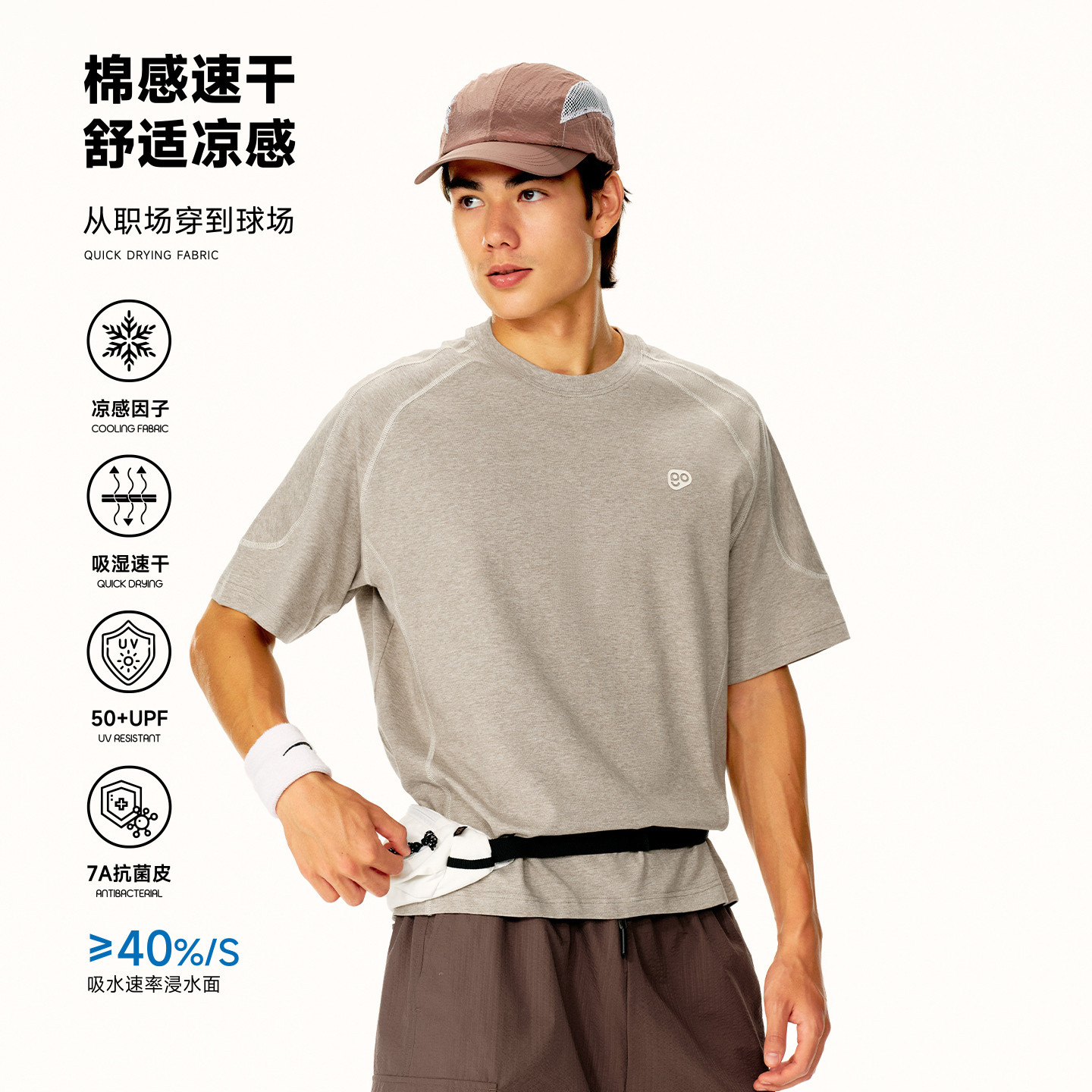PSO Brand男装女装凉感速干撞色圆领短袖男款宽松t恤透气半袖上衣图片