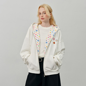 Brand男装 女装 彩色花纹连帽白色卫衣男款 PSO 宽松休闲外套情侣装