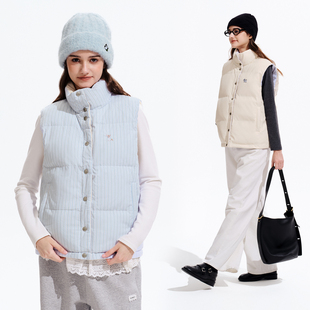 PU皮立领条纹女士棉服马甲背心保暖外套 双面穿 PSO Brand女装