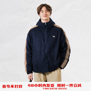 PSO Brand男装女装90绒仿麂皮绒斑点小狗连帽羽绒服外套保暖加厚