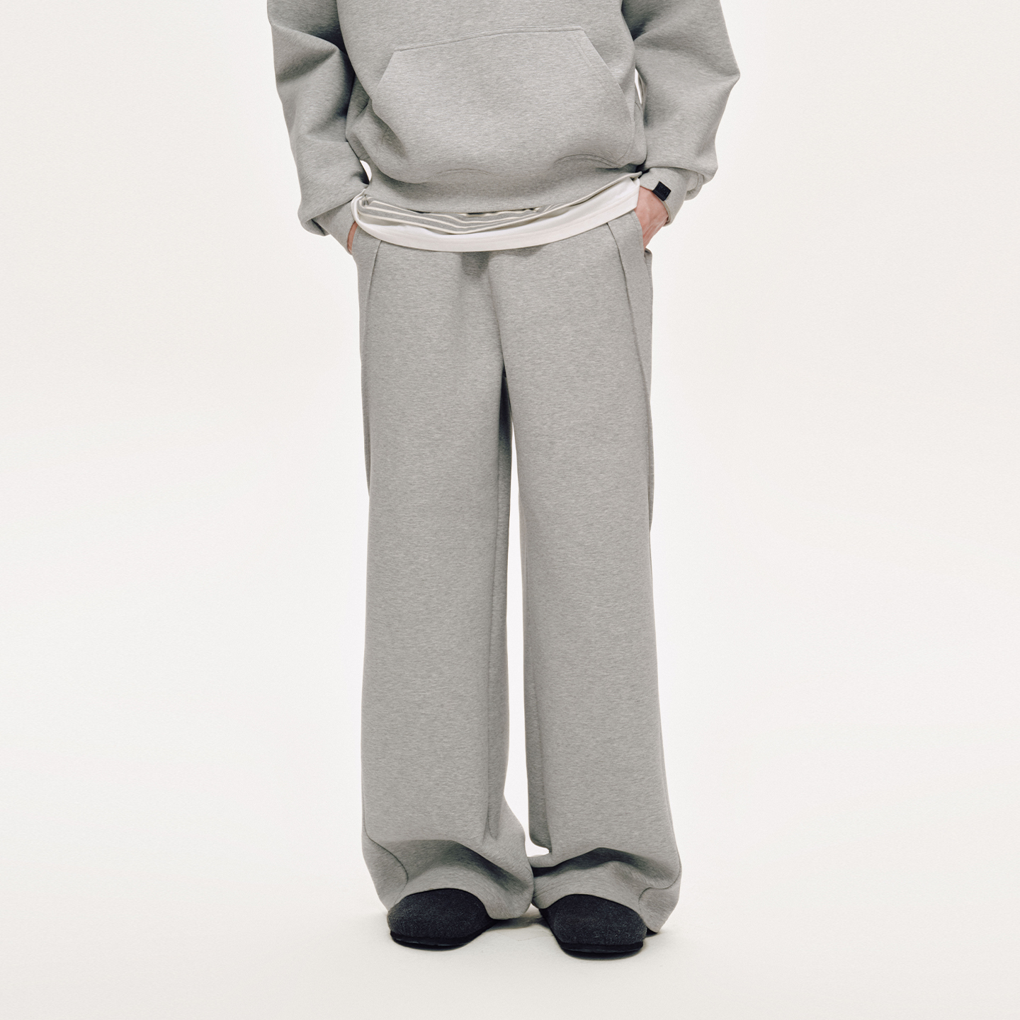 PSO Brand 男装女装太空棉抓绒灰色卫裤宽松休闲直筒拖地长裤秋冬