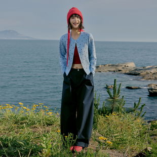 修身 PSO 烫钻波点正肩针织开衫 女装 女士毛衣外套发热保暖秋 Brand