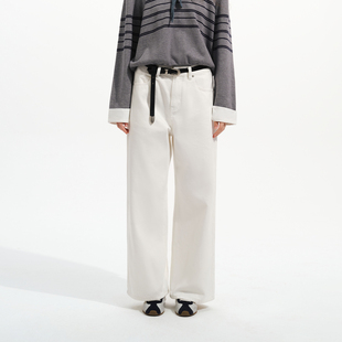 女宽松阔腿长裤 PSO 复古水洗做旧牛仔裤 直筒百搭 秋 Brand女装