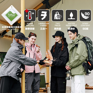 女装 Brand男装 PSO 冲锋衣可拆卸羽绒两件套 三防户外三合一