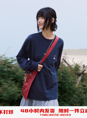 PSO Brand 男装女装爱心气球小狗索罗娜针织纯色t恤长袖上衣打底