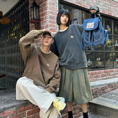 上衣外套秋季 PSO 情侣潮 美式 纯棉水洗复古卫衣女款 Brand男装 女装