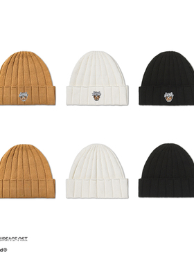 PSO Brand 刺绣款小熊针织帽男女秋冬季保暖冷帽潮牌情侣毛线帽