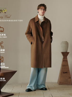 PSO Brand男装女装【100%羊毛】 LP风双排扣长款呢子大衣毛呢外套