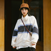 4.6折 PSO Brand男装 女装 加绒加厚仿羊羔绒夹克毛绒情侣外套