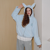 PSO 上衣 摇粒绒可爱小兔毛绒耳朵宽松连帽外套秋季 Brand男装 女装