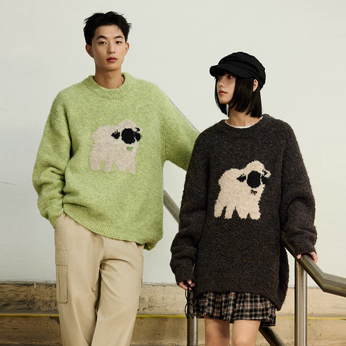 PSO Brand男装女装圆领毛衣针织衫情侣慵懒松弛感毛线衣上衣秋冬