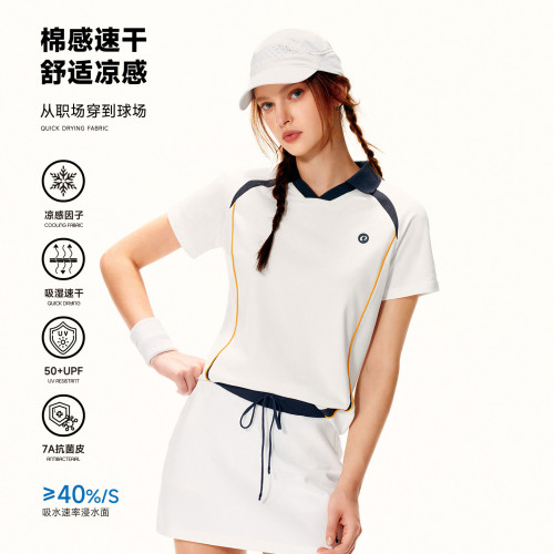 PSO Brand男装女装撞色凉感速干运动短袖t恤女复古风情侣Polo衫