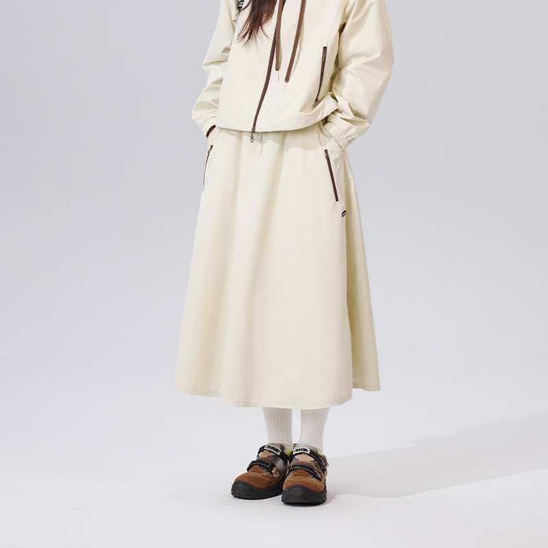 PSO Brand 【三防】特氟龙工艺户外撞色拉链中长款风衣长裙女