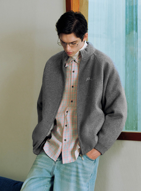 PSO Brand 男装女装复古立领拉链针织毛衣外套休闲羽绒服毛线衣