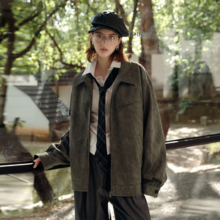 Pra风美式 PSO 绒感肌理 女装 翻领拉链夹克外套百搭 Brand男装