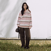 假两件条纹撞色针织衫 连帽毛衣 Brand男装 女装 周深同款 PSO