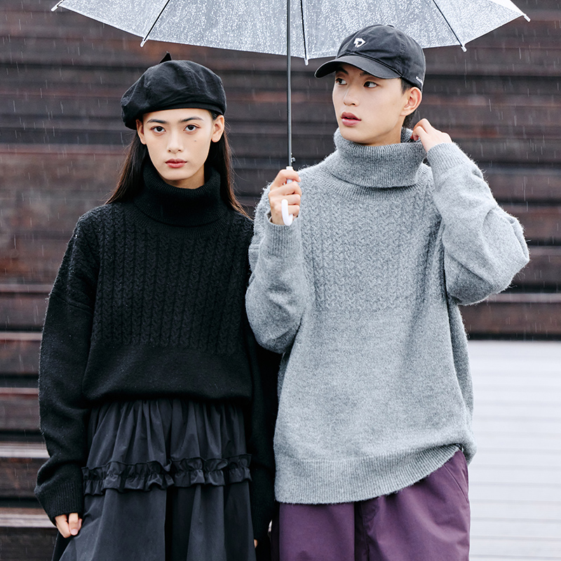 花纹毛衣高领毛衣PSOBrand