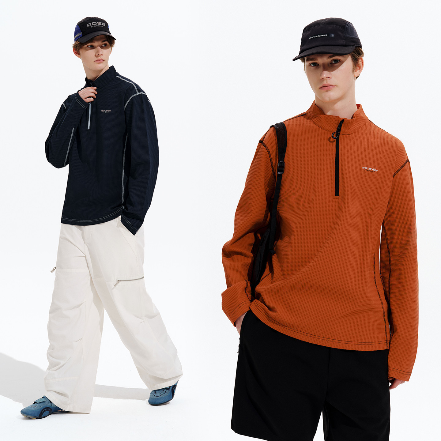 PSO Brand男装女装【速干】华夫格撞色立领男士长袖t恤运动上衣,男装,T恤,淘宝优惠券,粉丝福利购,淘宝优惠卷