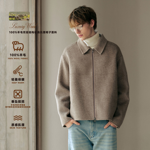 Brand男装 冬季 女装 复古羊毛翻领宽松夹克厚外套男款 保暖 美式 PSO